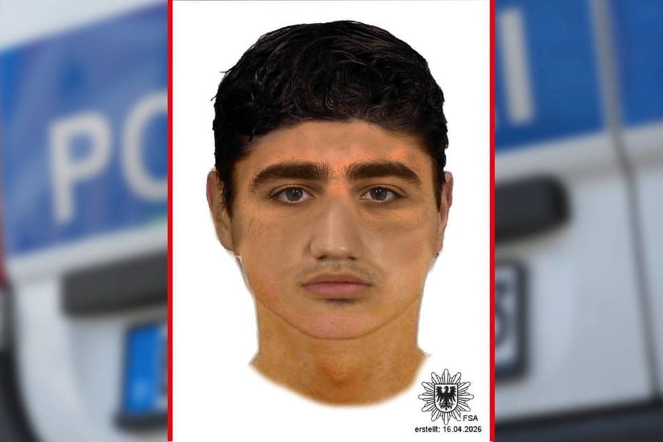 Die Polizei Brandenburg fahndet mit einem Phantombild nach einem mutmaßlichen Räuber.