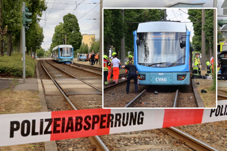 Tödlicher Straßenbahnunfall in Chemnitz: Fußgänger von Tram erfasst