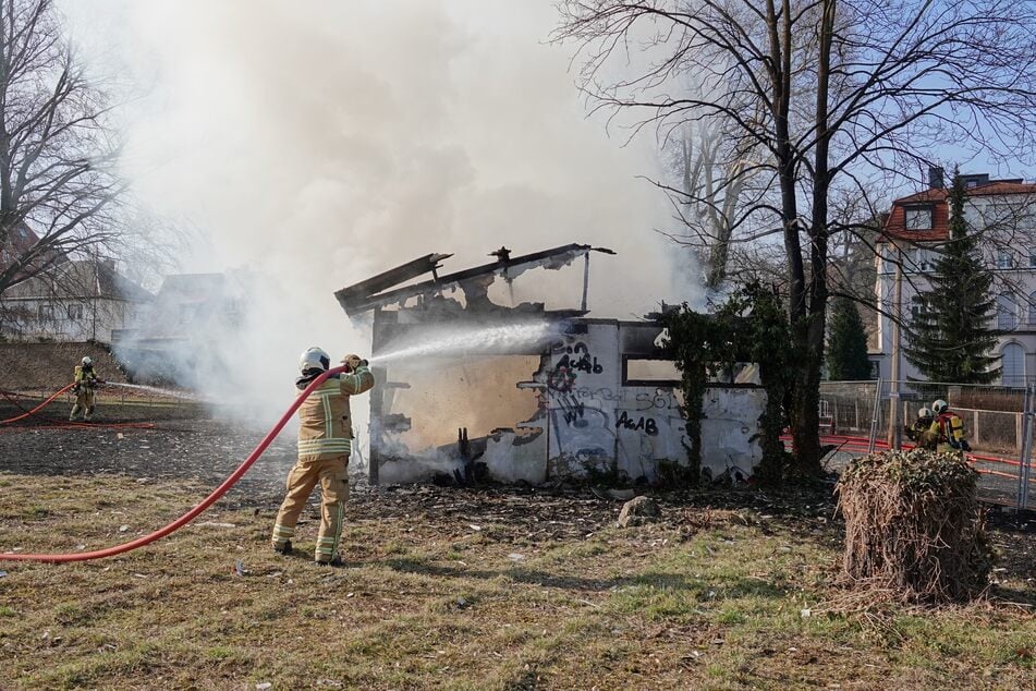 Mit mehreren Strahlrohren wurden die Flammen bekämpft.
