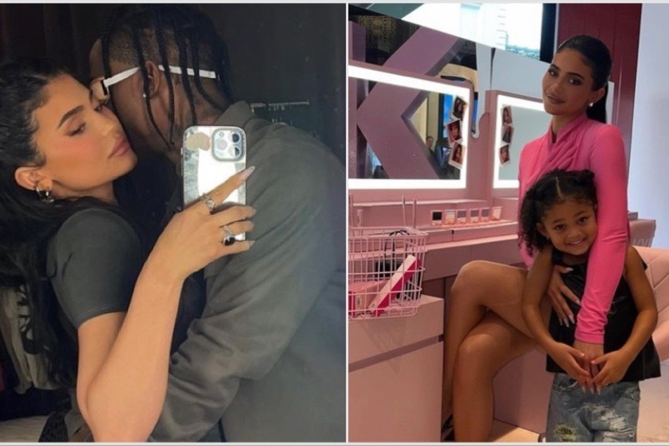 Kylie Jenner (r) and Travis Scott's baby girl Stormi is a five-year-old!