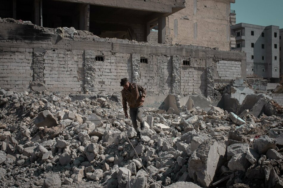 Destroyed city center of Raqqa (Syria) which has been taken over by ISIS.