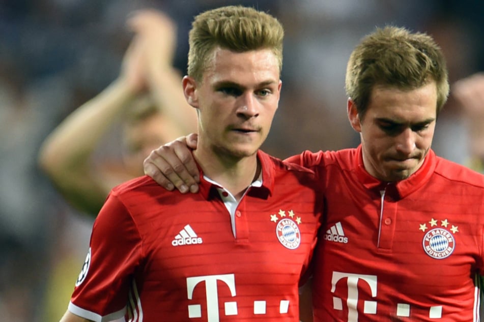 Philipp Lahm (37, r.) und Joshua Kimmich (26) spielten eine Zeit lang gemeinsam für den FC Bayern München.