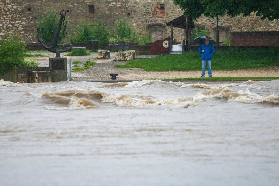 In Lauingen ist die Donau über die Ufer getreten.