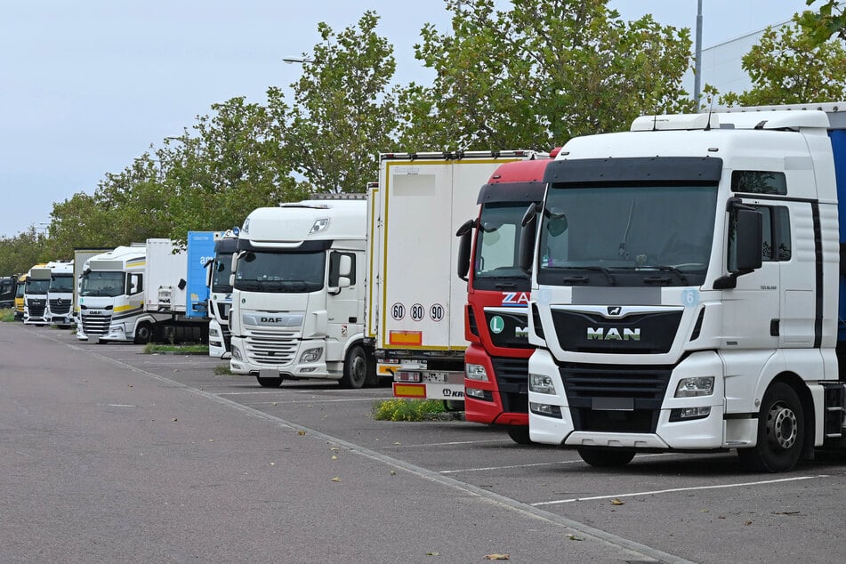 Meistens warten zahlreiche Trucker auf ihre Warenladungen.