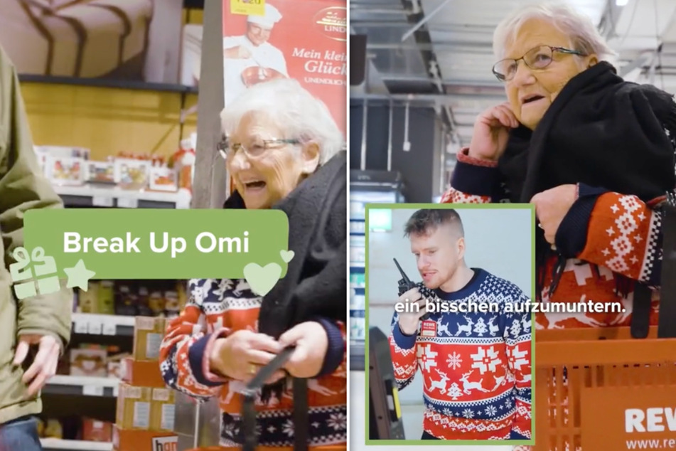 Waltraud Bräuß drehte mit 86 Jahren gemeinsam mit TikToker Johnny (30) ihren ersten Werbespot für die Supermarktkette Rewe.