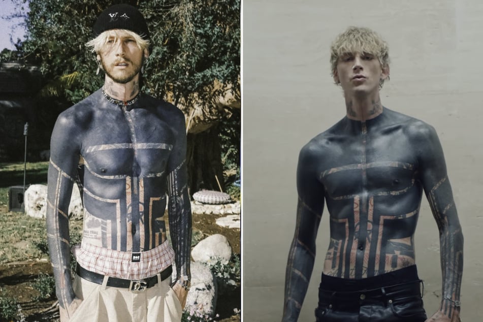 Machine Gun Kelly revealed the torturous experience of getting a full-body blackout tattoo.