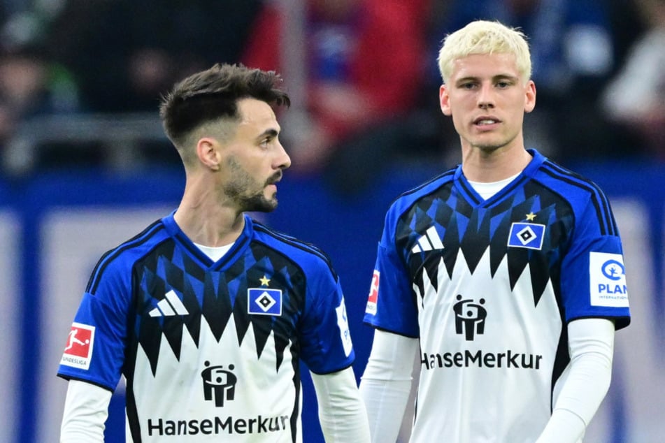 Fábio Vieira (25, l.) und Albert Grönbaek (25) sollen auch in der kommenden Saison beim HSV spielen. Die Rothosen arbeiten an langfristigen Verpflichtungen.