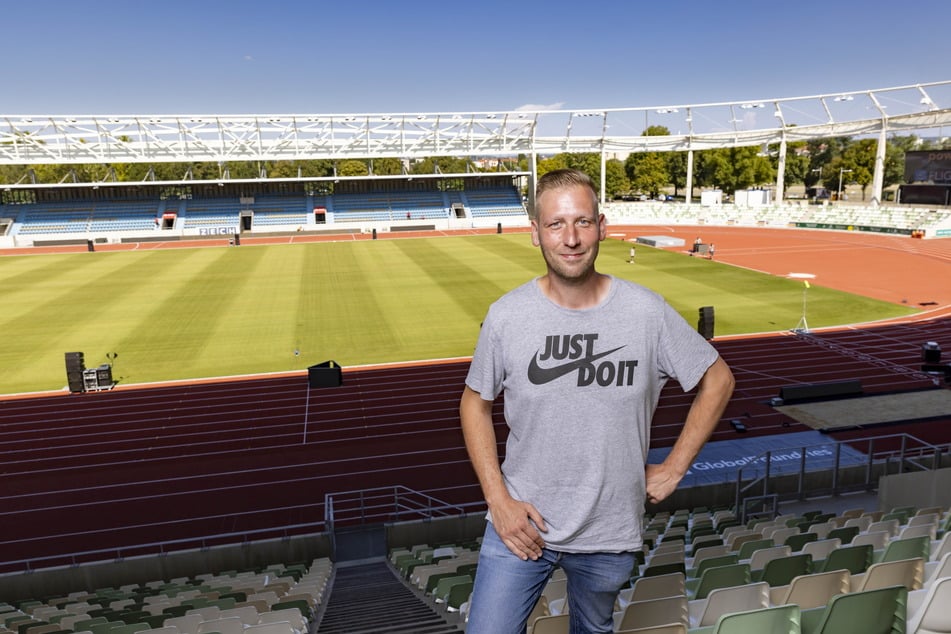 Stadionmanager Rico Gottwald (37) ist mit seinem Zuständigkeitsbereich sehr zufrieden und freut sich auf kommende Wettbewerbe.