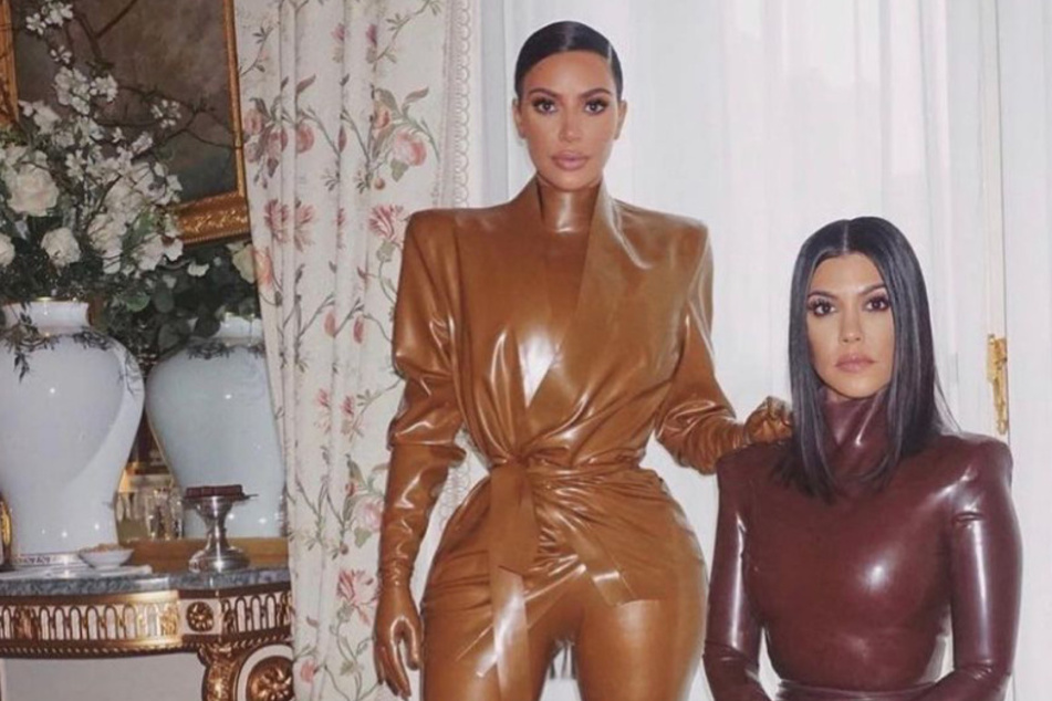 Kourtney Kardashian (r) and Kim Kardashian finally sat down to address their intense feud on The Kardashians.