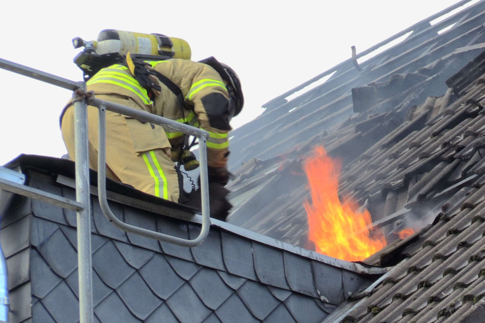 Dachstuhlbrand fordert Großeinsatz: Feuerwehr rettet Bewohner und Katzen ins Freie