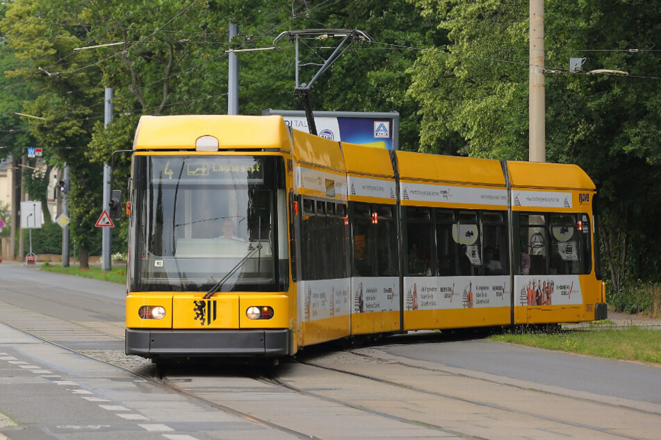 Ab Montag freie Fahrt: Mit der Linie 4 geht's dann wieder ungehindert durch Radebeul und Weinböhla.