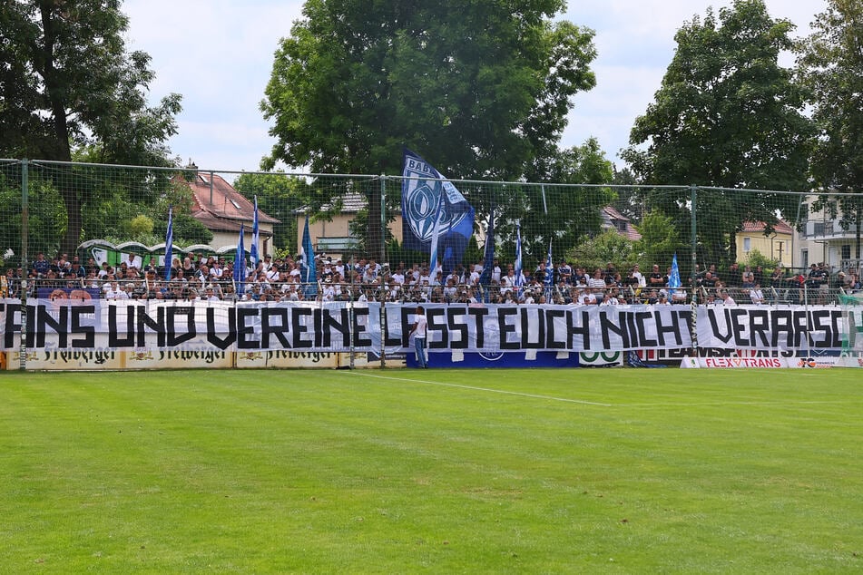 ... als auch die Babelsberger Fans protestierten sichtbar gegen die stockende Aufstiegsreform.