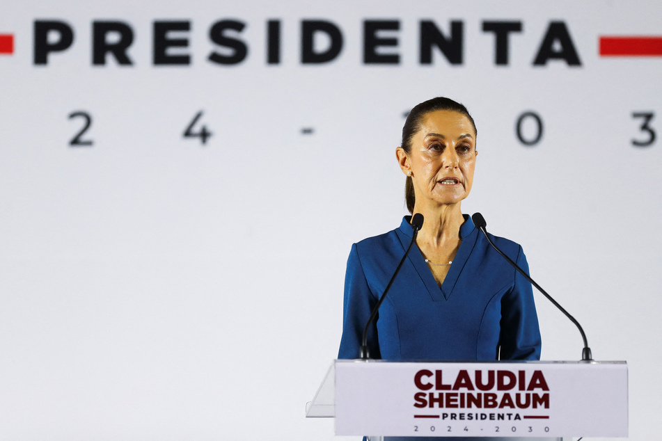 Mexican President-elect Claudia Sheinbaum announces members of her cabinet at a press conference in Mexico City.