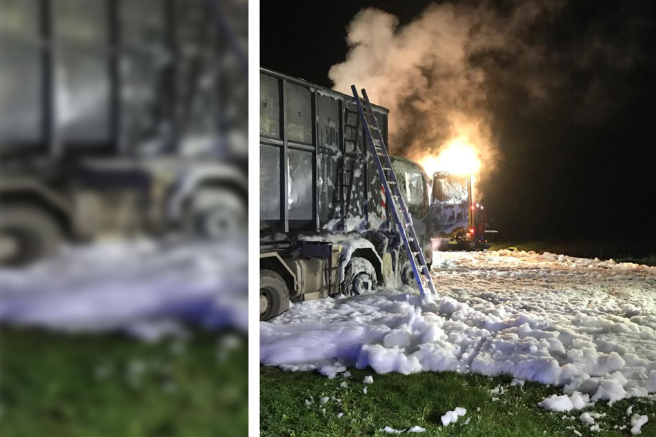 Feuerwehreinsatz im Harz: Ein Knall - und plötzlich stand der Laster in Flammen!