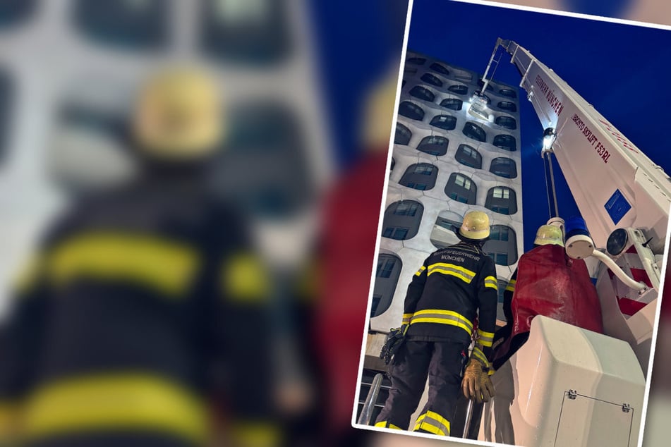 München: Mahatma Pech: Windböe sperrt Handwerker im 13. Stock ein