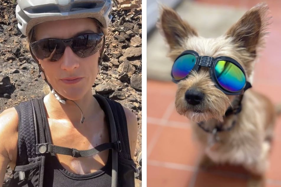 Biker Vanessa Ruck and her dog Sky are twinning!