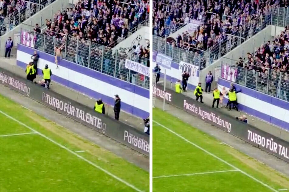 Ausgerechnet am Oster-Aktionstag, an dem unter 14-Jährige freien Eintritt hatten, präsentierte sich ein nackter Mann am Zaun im Fanblock.