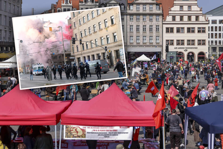 Polizei im Dauereinsatz: So verliefen die Demos am 1. Mai in Leipzig