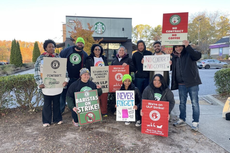 Striking Starbucks workers hold the line on Christmas Eve as they continue their fight for a fair contract.