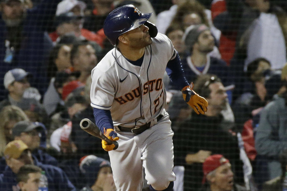 Astros second baseman Jose Altuve hit a solo home run in game four of the ALCS.