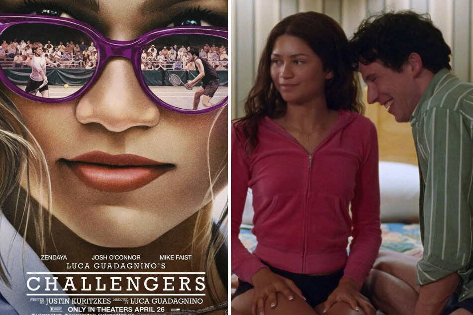 Zendaya stars alongside Josh O'Connor (r.) in the upcoming flick Challengers, which hits theaters on April 26.