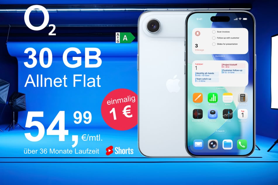 Das neue iPhone 17 Air inkl. 30 GB Datenvolumen für nur 1 Euro exklusiv bei o2.