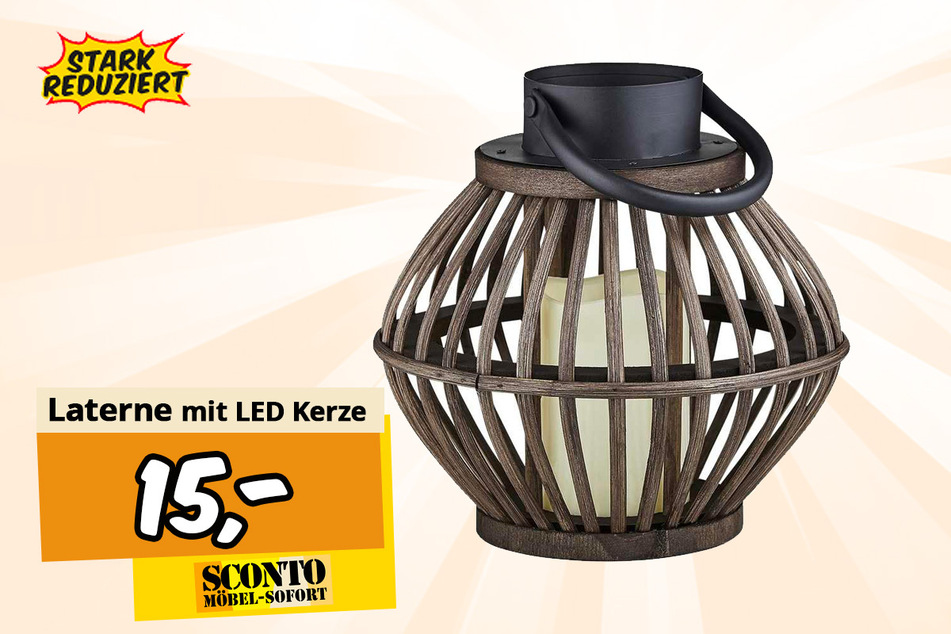 Laterne mit LED-Kerze