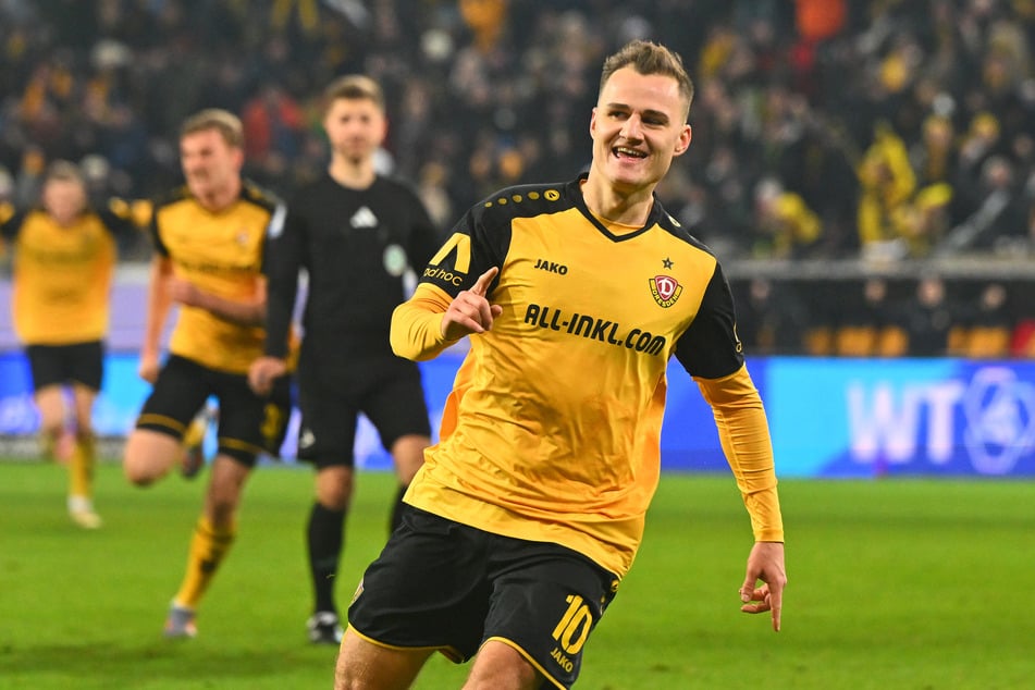 Jakob Lemmer gelang in der 65. Minute der Siegtreffer für Dynamo Dresden gegen Waldhof Mannheim.