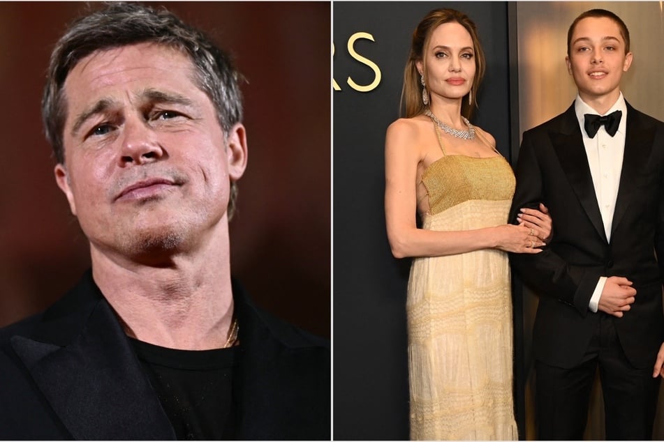 Brad Pitt (l.) has hit Angelina Jolie with new accusations after her appearance at the Governor's Awards with their son Knox (r.).