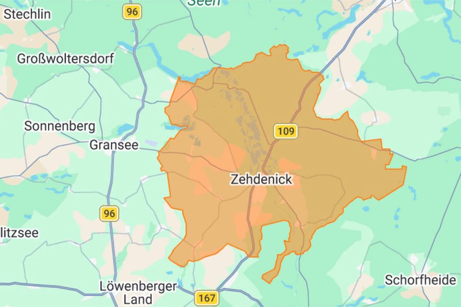 Die Warnung bezieht sich auf die Region im Versorgungsnetz Zehdenick.
