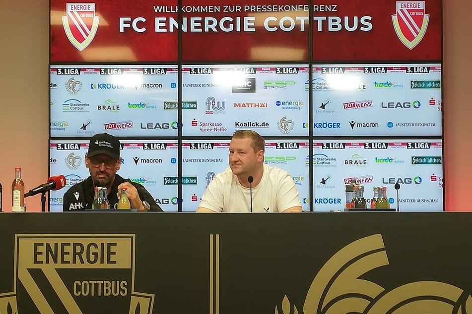 Noch ruht der Vulkan still: Pele Wollitz (l.) will nach dem Ostduell die "lange Nase zeigen".