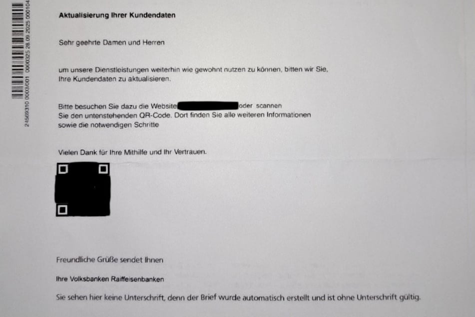 Der Brief beinhaltet einen allgemeinen Wortlauf und geht nicht persönlich auf den Kunden ein.