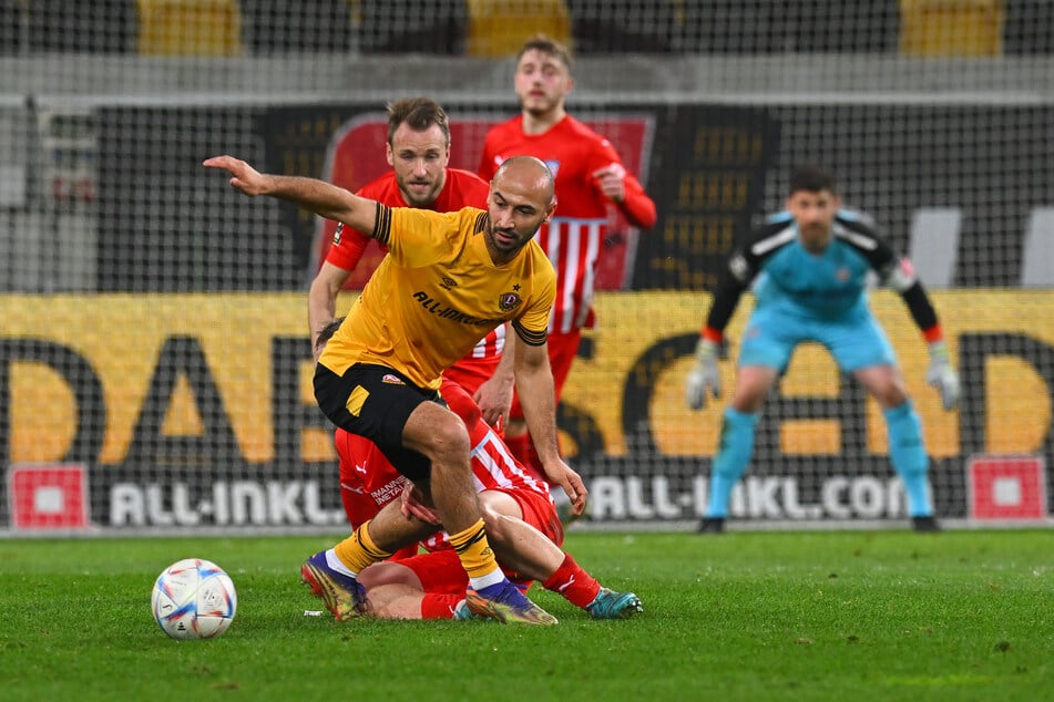 Mit Dynamo Dresden spielte Akaki Gogia (34, v.) in der 2. Bundesliga.