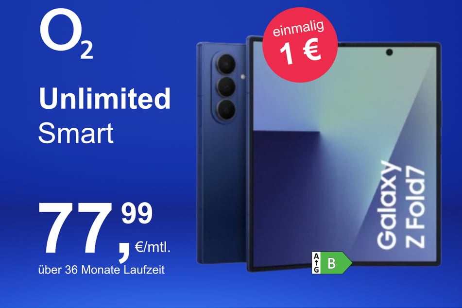 Das Samsung Galaxy Z Fold7 im o2 Mobile Unlimited Smart für einmalig 1 Euro.