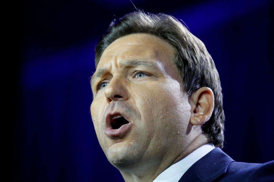 Florida's Republican Governor Ron DeSantis speaks during his 2022 midterm election night party in Tampa.