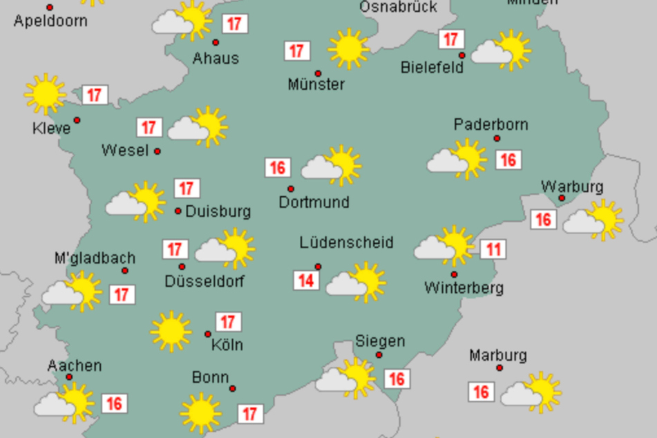 Der Mittwoch verspricht in NRW freundliches Herbstwetter bei milden Temperaturen.