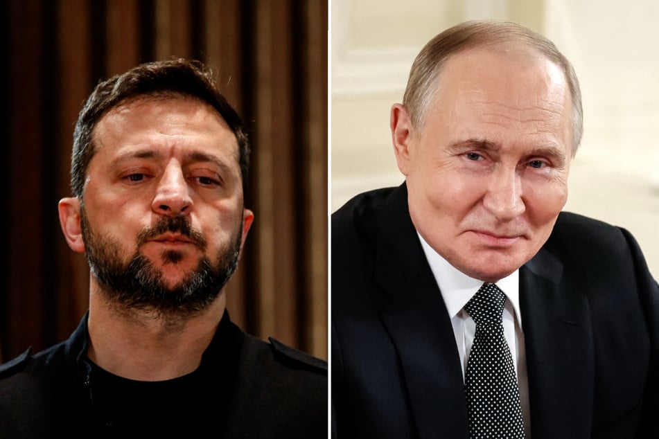 Russian President Vladimir Putin (r.) would be willing to meet with his Ukrainian counterpart, Volodymyr Zelensky, in the final stages of negotiations to end the war.