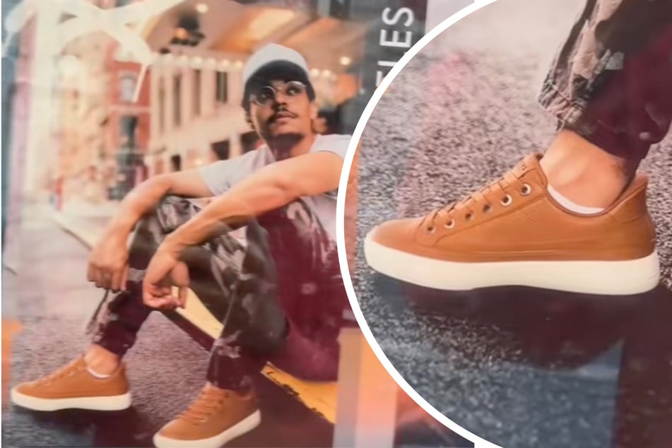 Justin Starling hing plötzlich in einem Schaufenster.