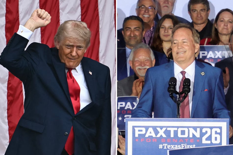 President Trump (l.) celebrated a decisive win for scandal-plagued Ken Paxton in Tuesday night's Republican Senate primary runoff.