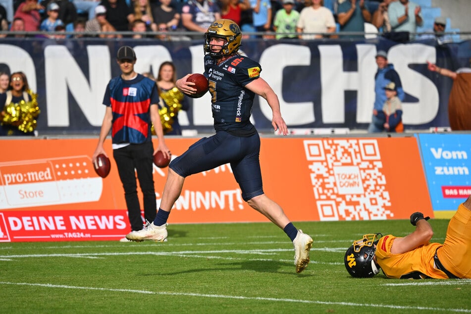 Gegen München verteilte Rocky Lombardi (28) Touchdowns nach Belieben und lief auch selbst zu einem.