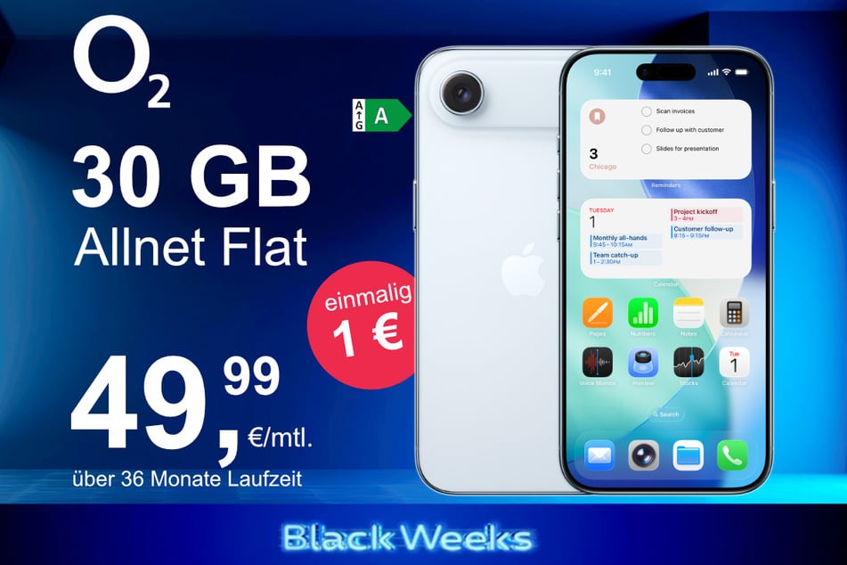 Das neue iPhone 17 Air inkl. 30 GB Datenvolumen für nur 1 Euro exklusiv bei o2.