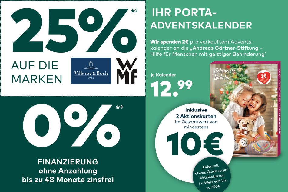 Adventskalender-Aktion: Nur solange der Vorrat reicht. Aufgrund der Spendenaktion können keinerlei Rabatte auf den Verkaufspreis angerechnet werden.