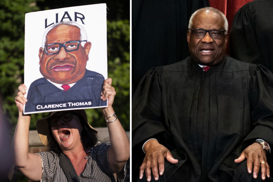 Supreme Court Justice Clarence Thomas (r.) is making even more enemies since his decision to overturn Roe v. Wade.