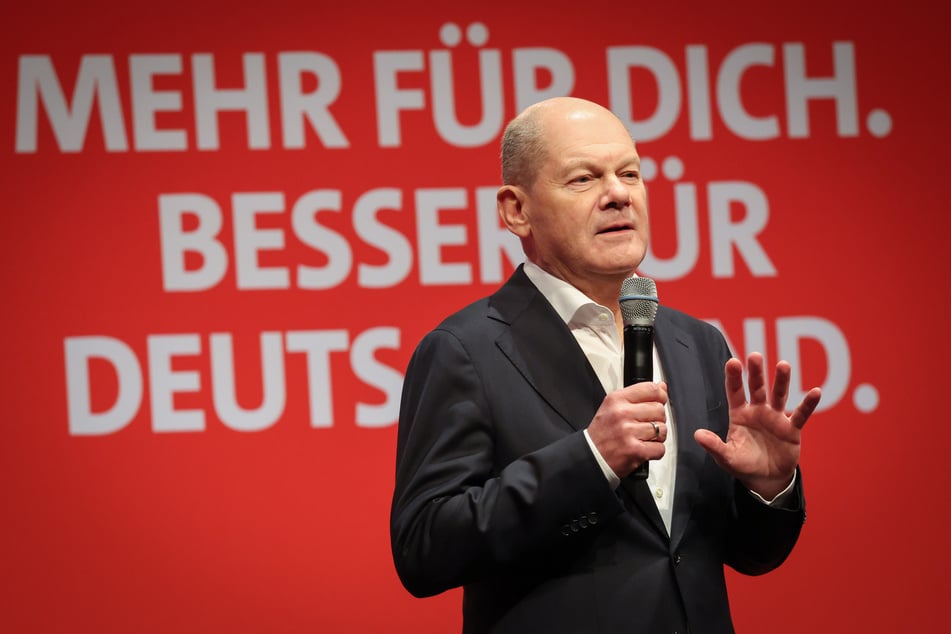 Bundeskanzler Olaf Scholz (66, SPD) sprach am Samstag bei einer SPD-Wahlkampfveranstaltung im Curio-Haus in Hamburg.