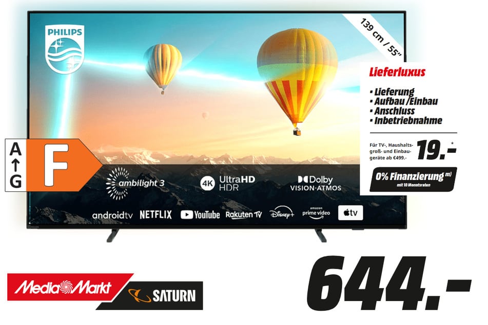 55-Zoll Philips-Fernseher 55PUS8007/12 für 644 Euro