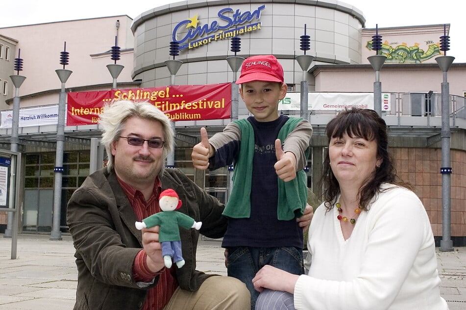 2006 begrüßte Michael Harbauer mit "Schlingel" Max Scheffler und Sylvia Zimmermann das Kinopublikum im Luxor-Filmpalast.