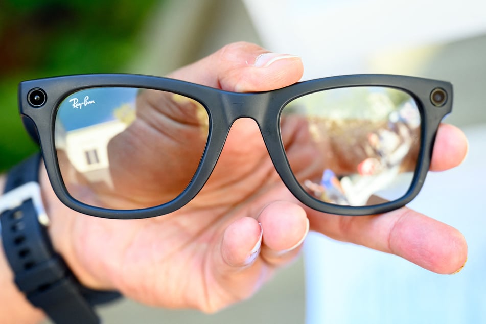 A pair of Ray-Ban Meta 2nd generation smart glasses is seen on display during the Meta Connect Developer Conference at Meta's headquarters in Menlo Park, California on September 27, 2023.