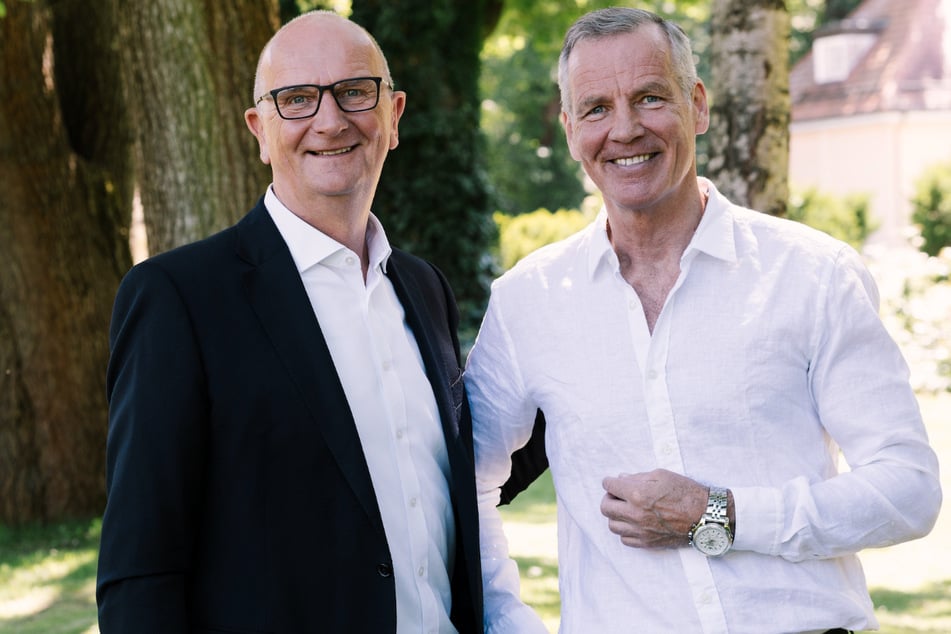 Ministerpräsident Dietmar Woidke (li.) und Boxlegende Henry Maske.