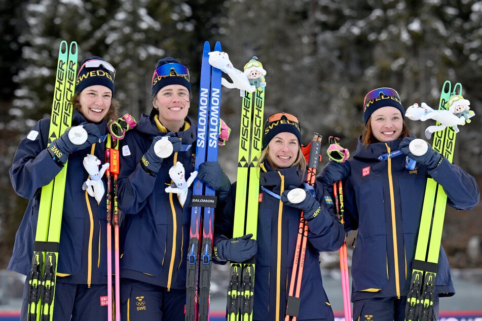 Mit der schwedischen Staffen holte Gestblom (r.) bei den Olympischen Winterspielen im Februar Silber.