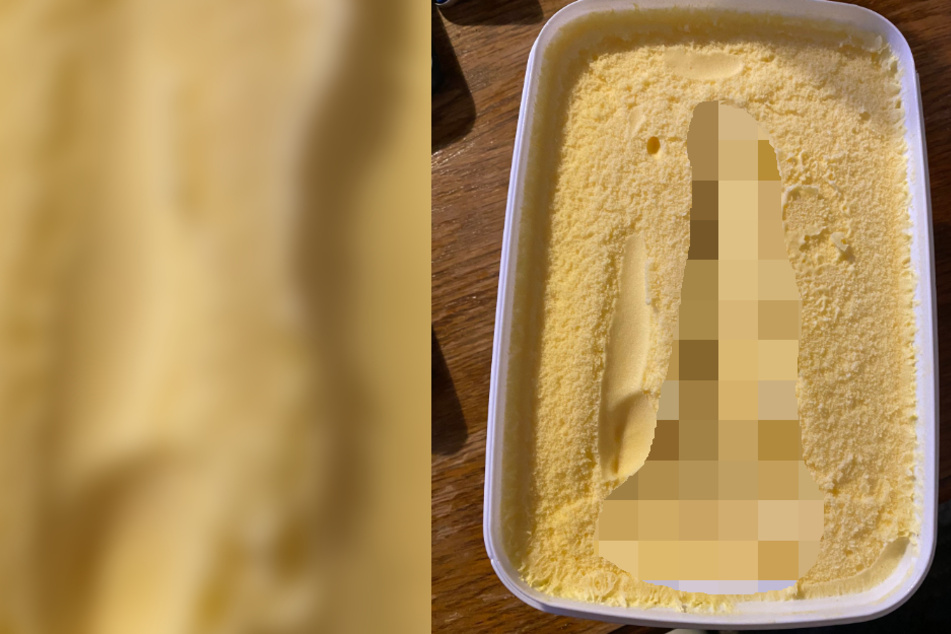 Man finds a very suspicious imprint in the ice-cream he just bought